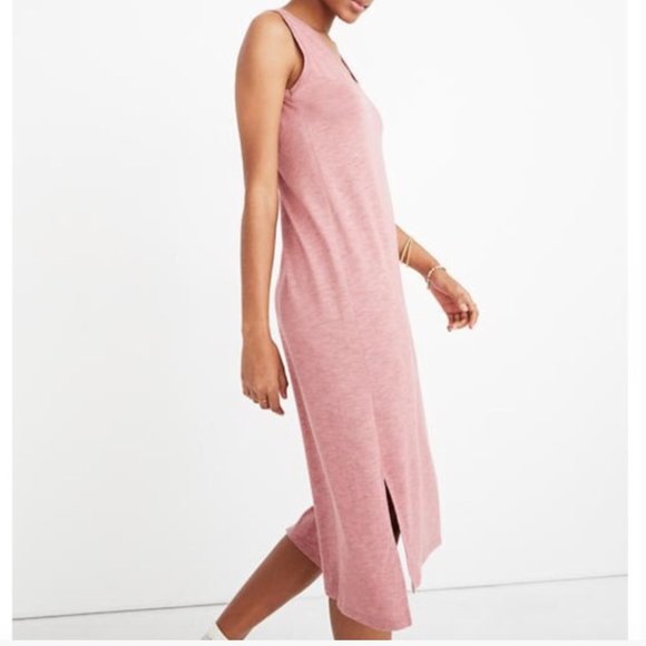 Madewell Pink Jersey Tank Dress Medium - Picture 3 of 10
